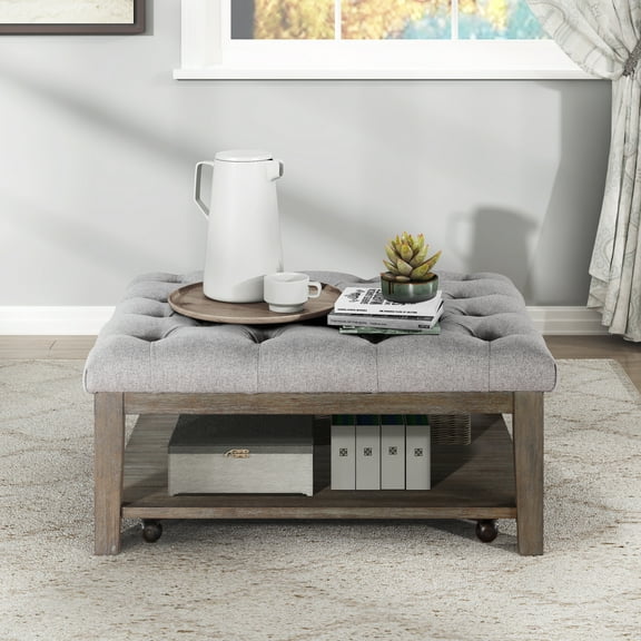 OakvillePark Delano Cocktail Ottoman, Gray