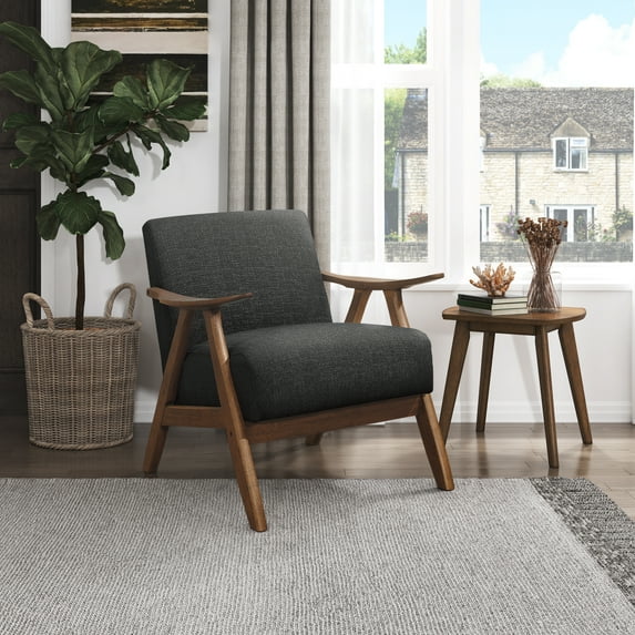 OakvillePark Ecola Fabric Accent Chair, Dark Gray