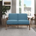thumbnail image 1 of OakvillePark Ecola Fabric Living Room Loveseat, Blue, 1 of 5
