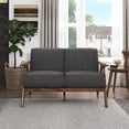 thumbnail image 1 of OakvillePark Ecola Fabric Living Room Loveseat, Dark Gray, 1 of 5