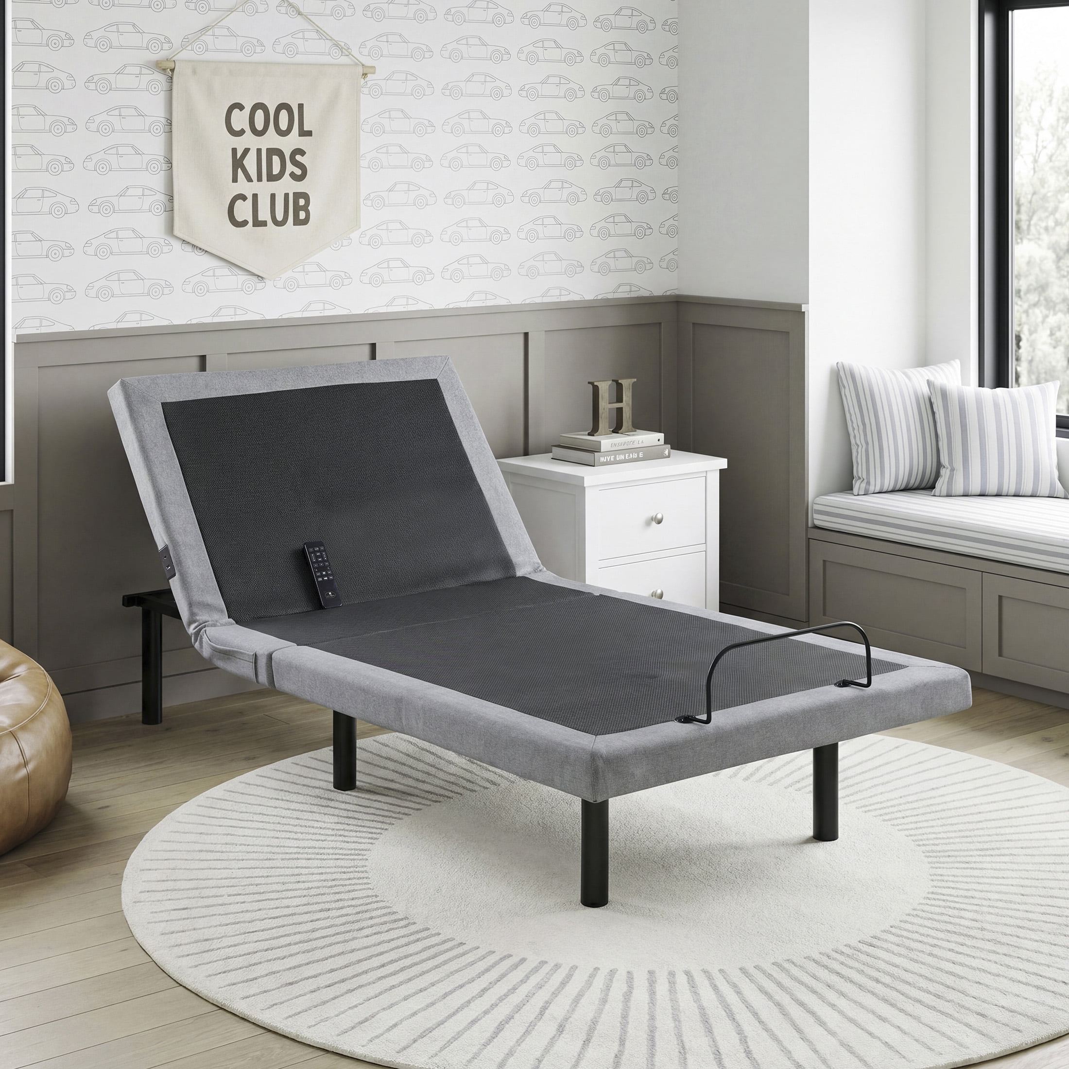 OakvillePark Elan 14" Power Head and Foot Adjustable Bed Frame with Massage, Zero Gravity, Charging Ports, LED Lighting, Twin XL, Gray