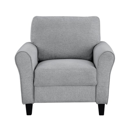 OakvillePark Eunice Fabric Upholstered Living Room Chair, Dark Gray