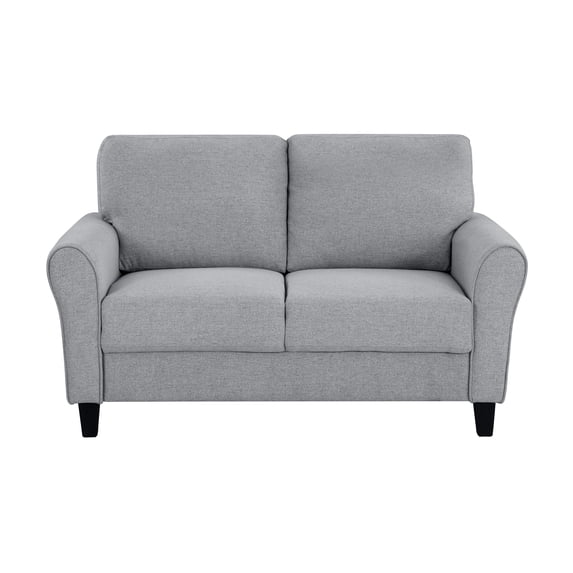 OakvillePark Eunice Fabric Upholstered Living Room Loveseat, Dark Gray