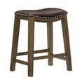 thumbnail image 1 of OakvillePark Eustis Saddle Seat Counter Height Barstool, Brown, 1 of 4