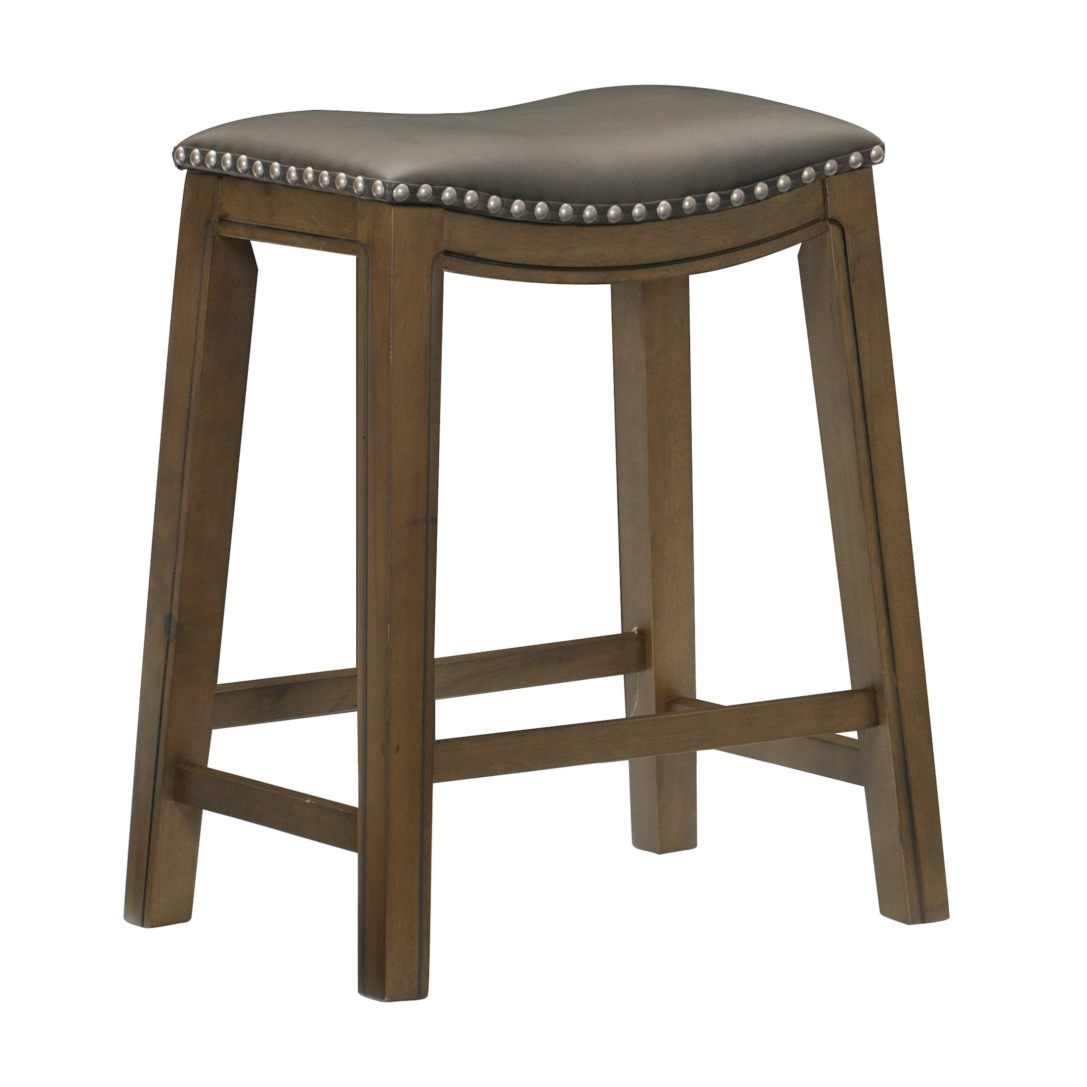 OakvillePark Eustis Saddle Seat Counter Height Barstool, Gray