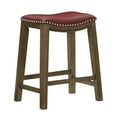 thumbnail image 1 of OakvillePark Eustis Saddle Seat Counter Height Barstool, Red, 1 of 4