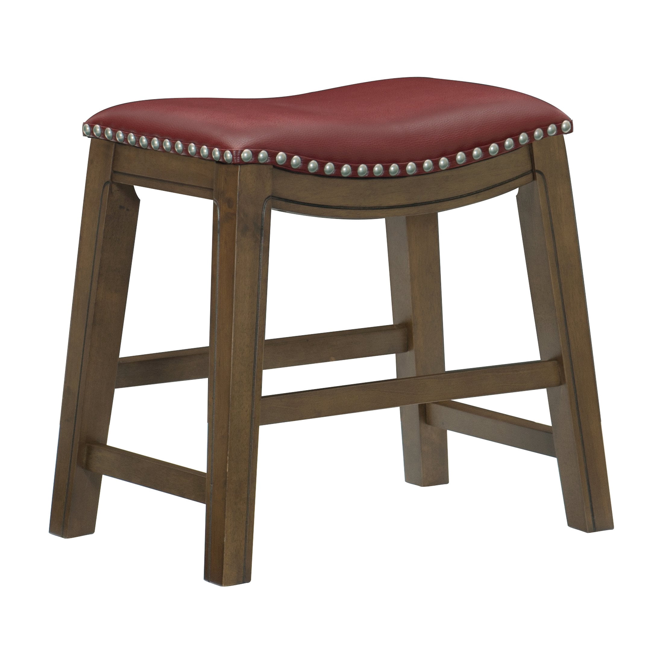OakvillePark Eustis Saddle Seat Dining Height Stool, Red