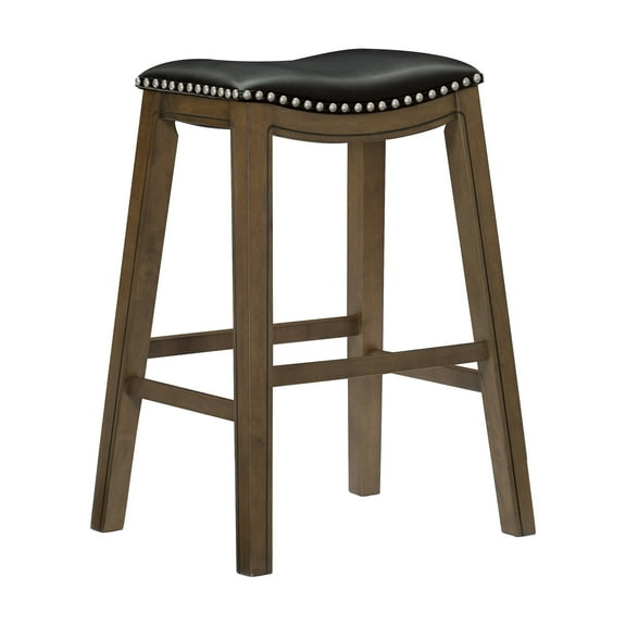 OakvillePark Eustis Saddle Seat Pub Height Barstool, Black