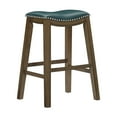 thumbnail image 1 of OakvillePark Eustis Saddle Seat Pub Height Barstool, Green, 1 of 4