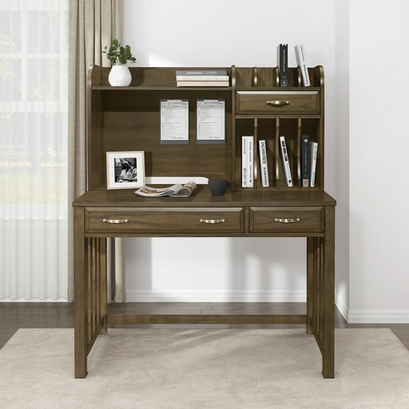 OakvillePark Fallon Desk Hutch, Brown Gray