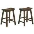 thumbnail image 1 of OakvillePark Gering Wood Saddle Seat Counter Height Barstool (Set of 2), 24", Cherry, 1 of 3