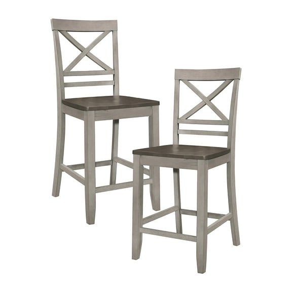 OakvillePark Goodell Counter Height Chair (Set of 2), Brown/Light Gray