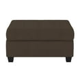 thumbnail image 1 of OakvillePark Granby Microfiber Fabric Upholstered Storage Ottoman, Chocolate, 1 of 4