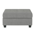 thumbnail image 1 of OakvillePark Granby Microfiber Fabric Upholstered Storage Ottoman, Light Gray, 1 of 4