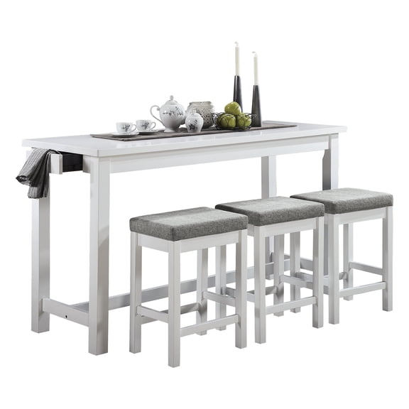 OakvillePark Greeley 4-Piece Pack Counter Height Dining Set, White