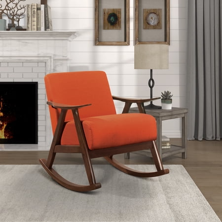 OakvillePark Hamilton Fabric Upholstered Rocking Chair, Orange