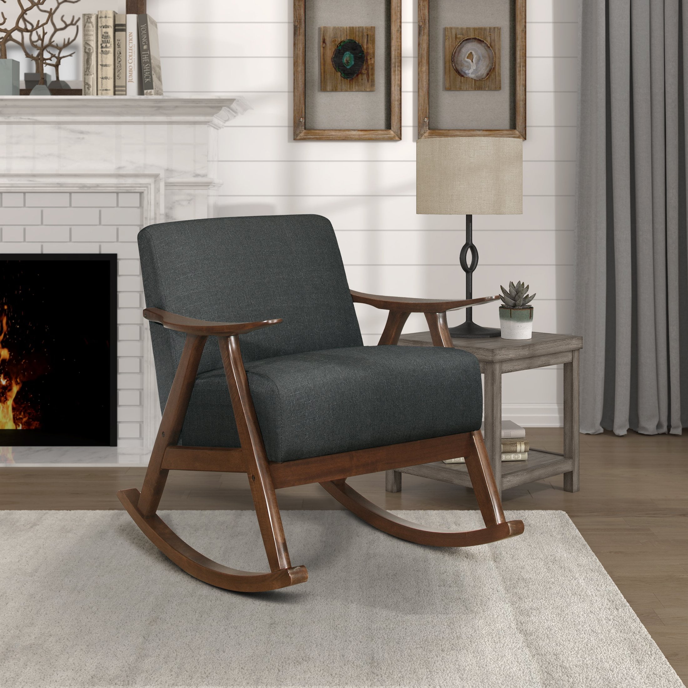 OakvillePark Hamilton Rocking Chair, Dark Gray - Walmart.com