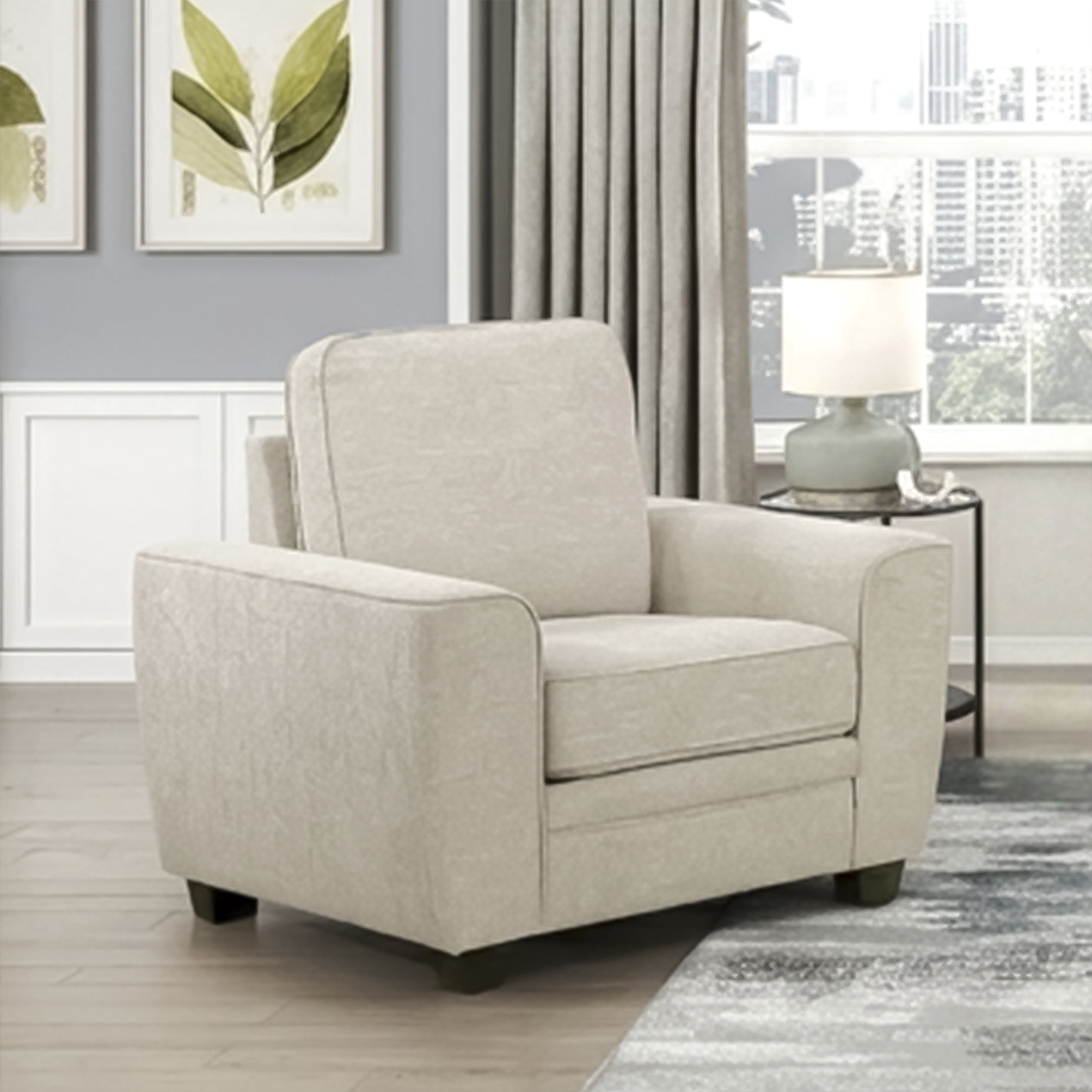 OakvillePark Harpshire Chenille Arm Chair, Taupe
