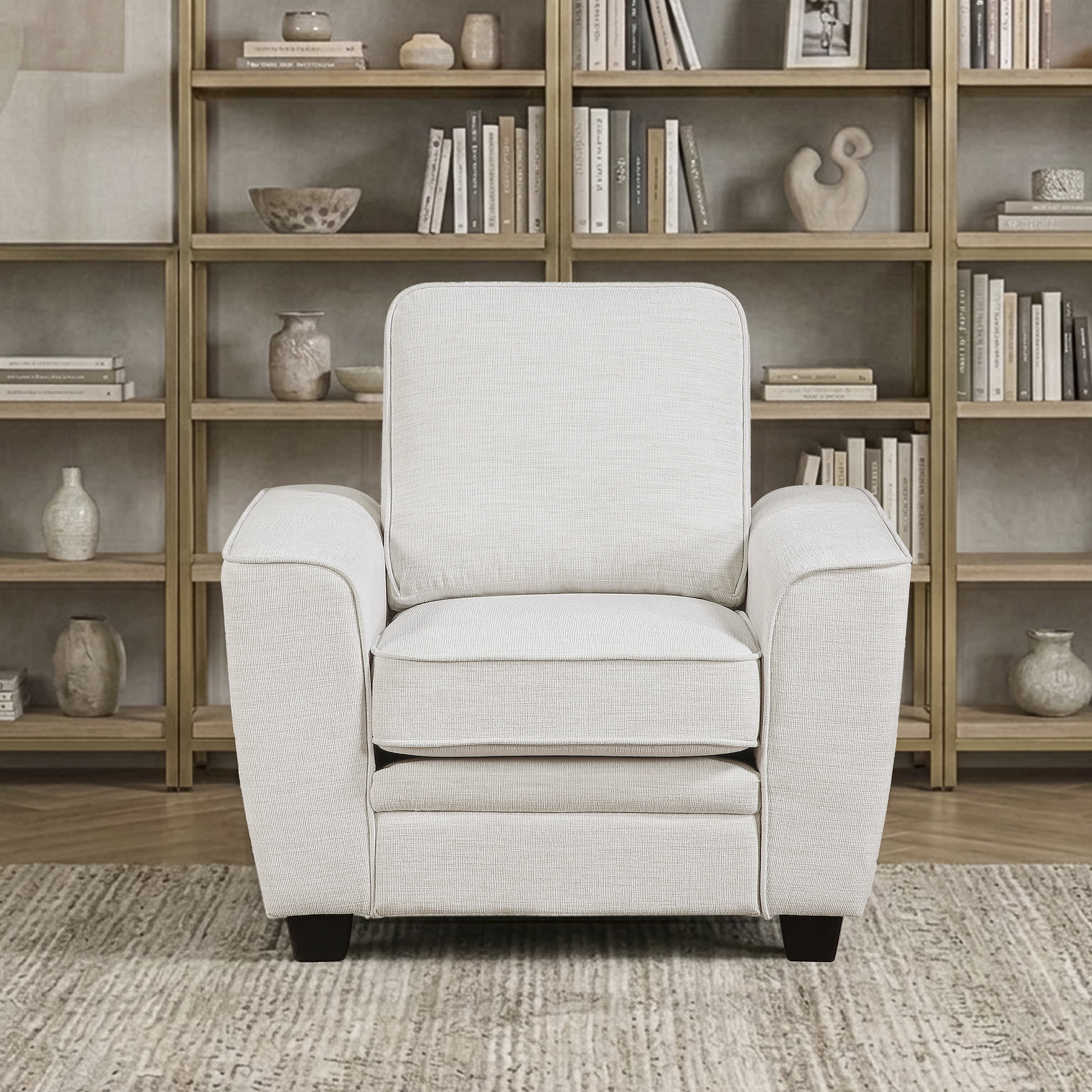 OakvillePark Harpshire Contemporary Chenille Living Room Chair, Beige