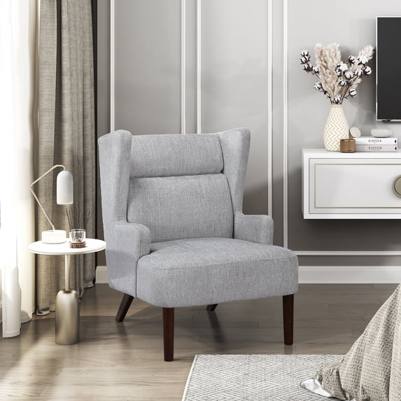 OakvillePark Hartmere Chenille Wingback Accent Chair, Gray