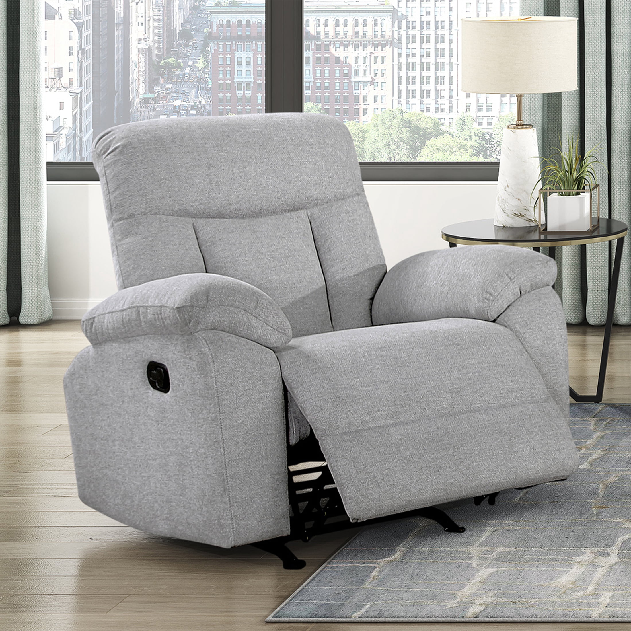 OakvillePark Havenlock Chenille Rocker Reclining Chair, Gray