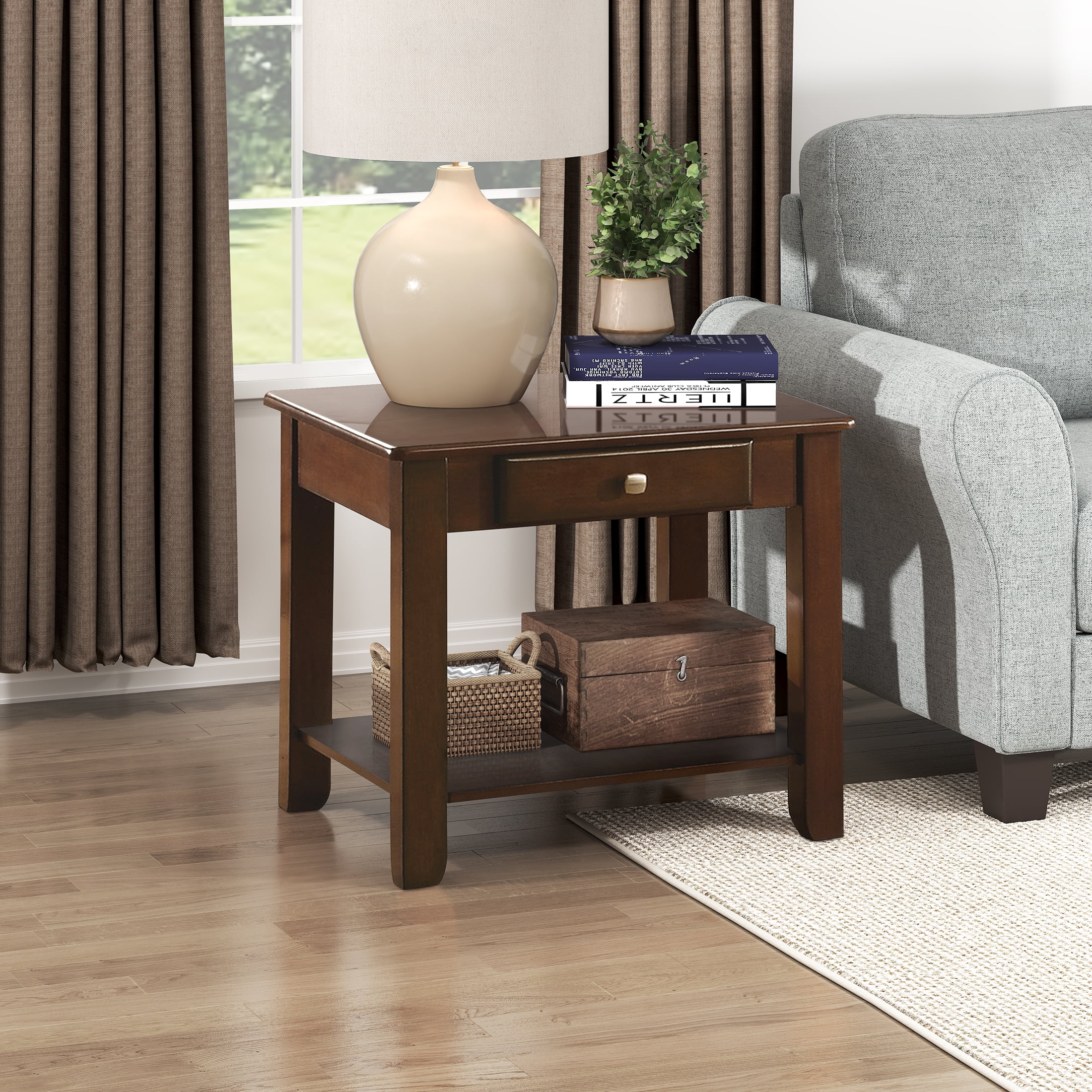 OakvillePark Herron End Table, Dark Cherry