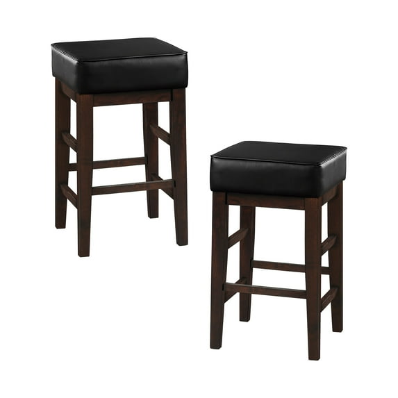 OakvillePark Holbrook Square Counter Height Barstool (Set of 2), Black