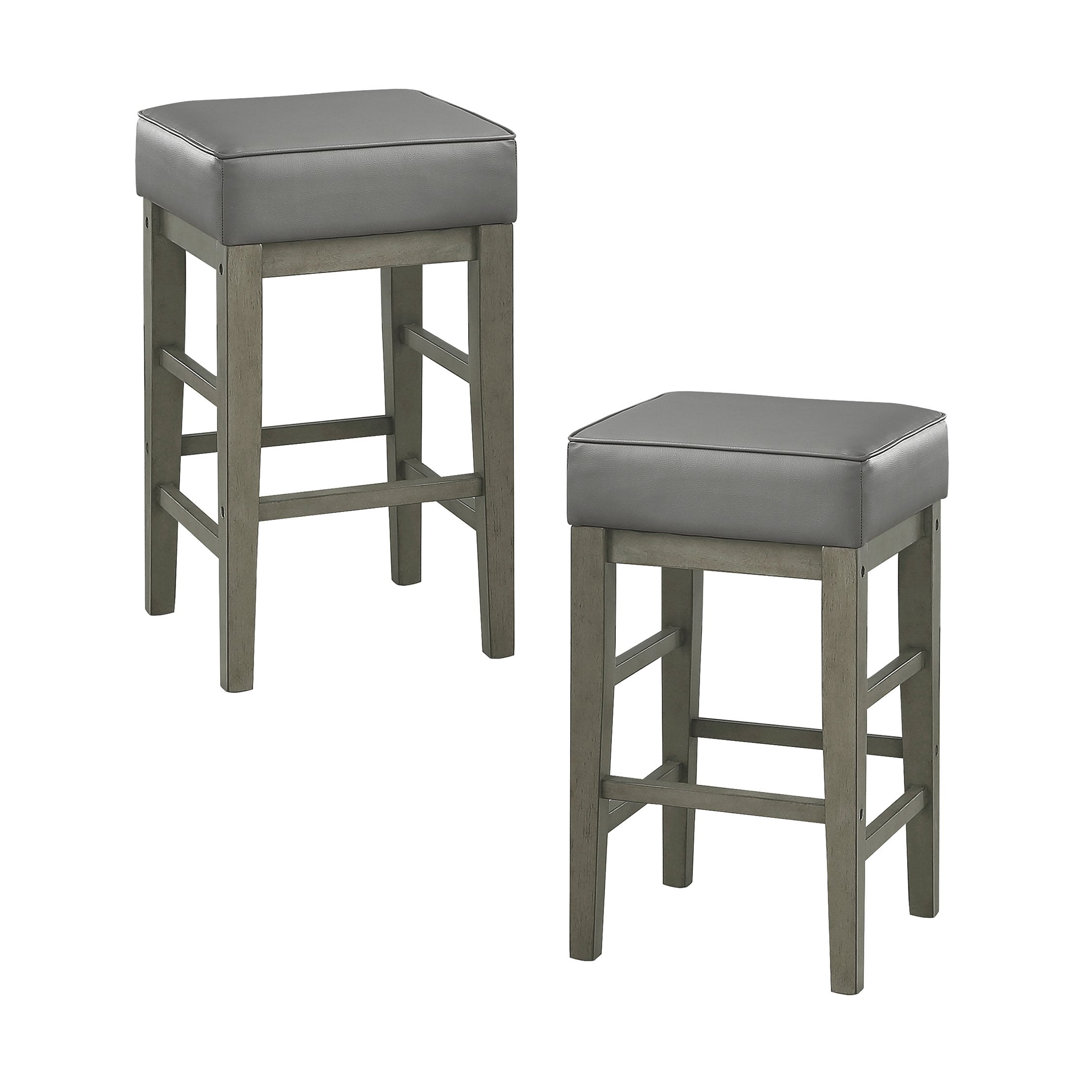 Oakvillepark Holbrook Square Counter Height Barstool Set of 2 Gray
