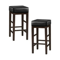 OakvillePark Holbrook Square Pub Height Barstool (Set of 2), Black