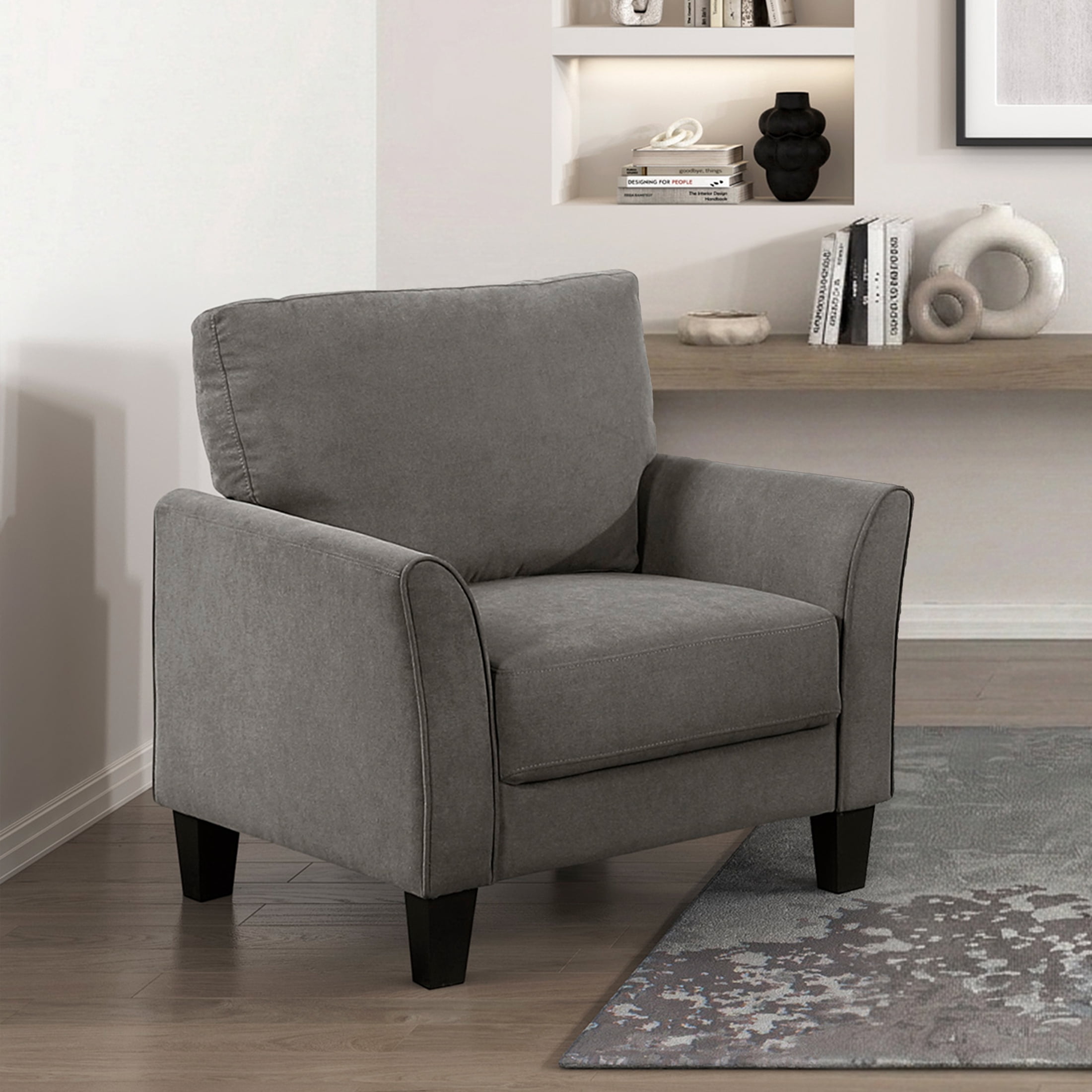 OakvillePark Islewyn Textured Fabric Accent Chair, Brownish Gray