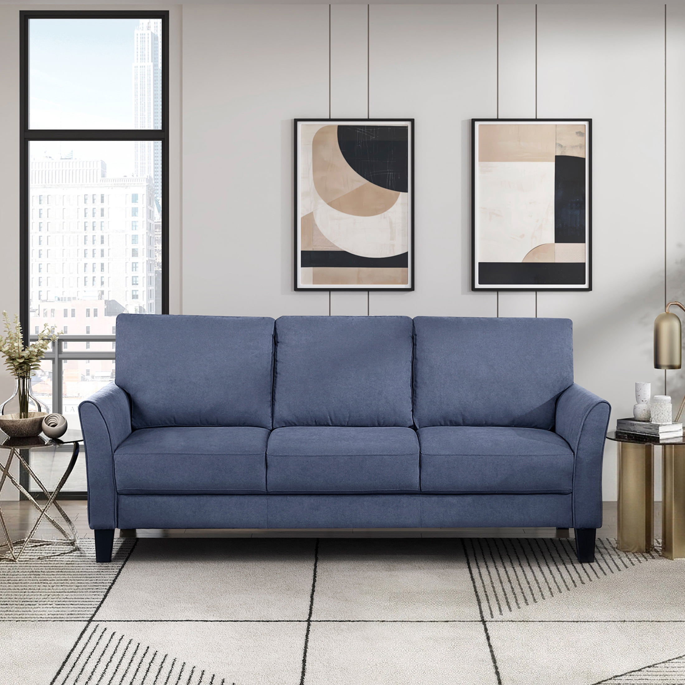 OakvillePark Islewyn Textured Fabric Sofa, Blue