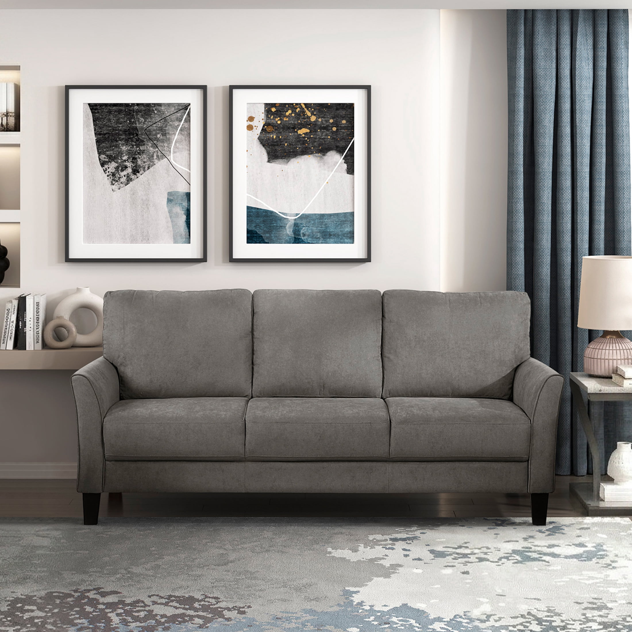 OakvillePark Islewyn Textured Fabric Sofa, Brownish Gray