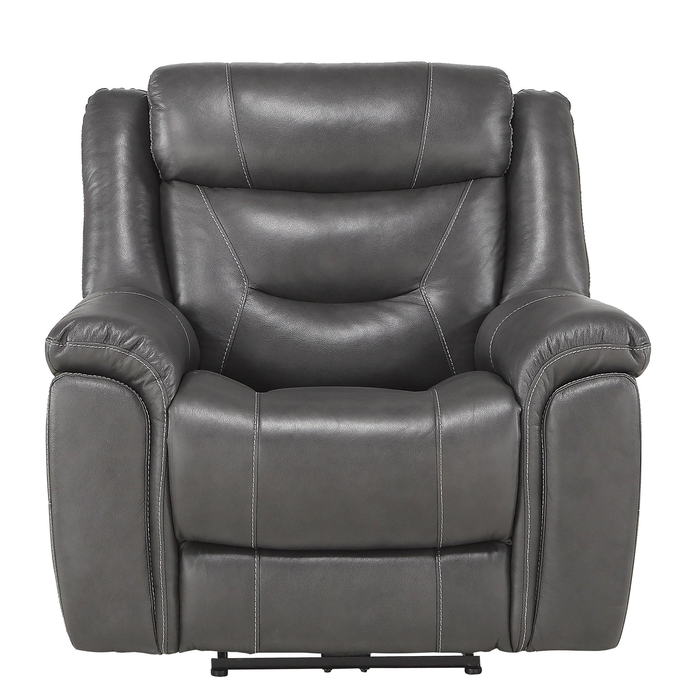 OakvillePark Keller Leather Upholstered Power Reclining Chair, Dark