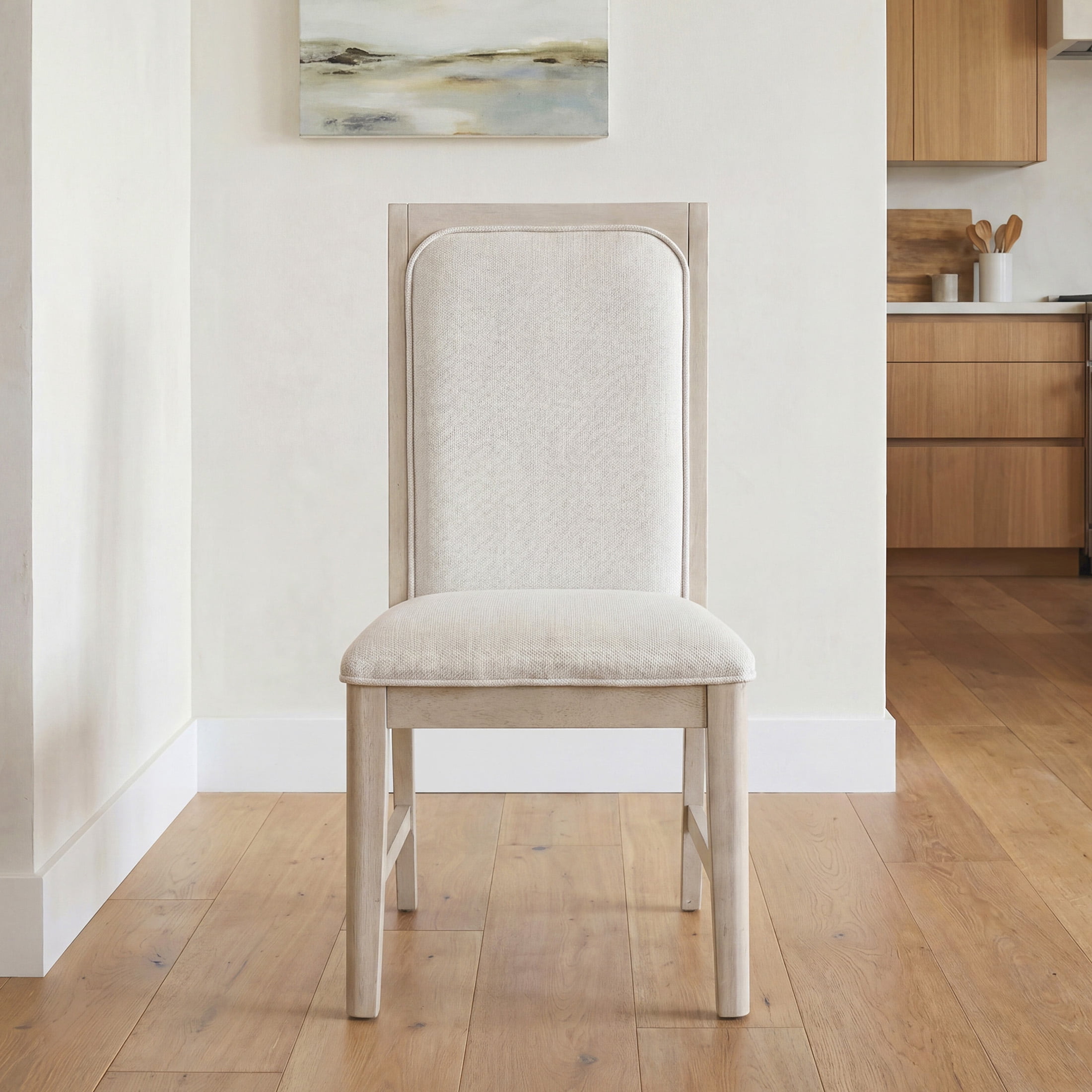 OakvillePark Linea Textured Fabric Side Chair, Beige