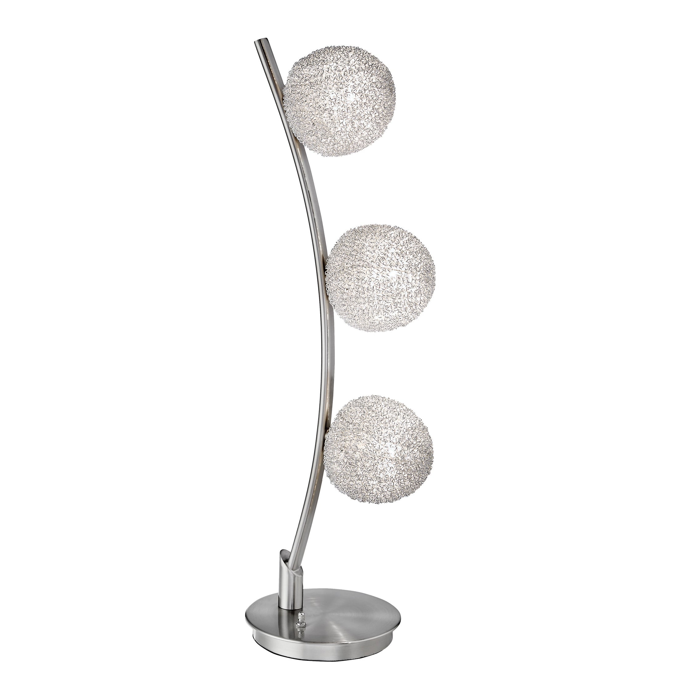OakvillePark Lorena 3-Orb Accent Table Lamp, Silver