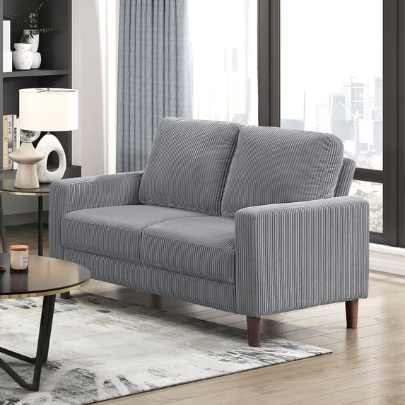 OakvillePark Mapleholt Corduroy Loveseat, Gray