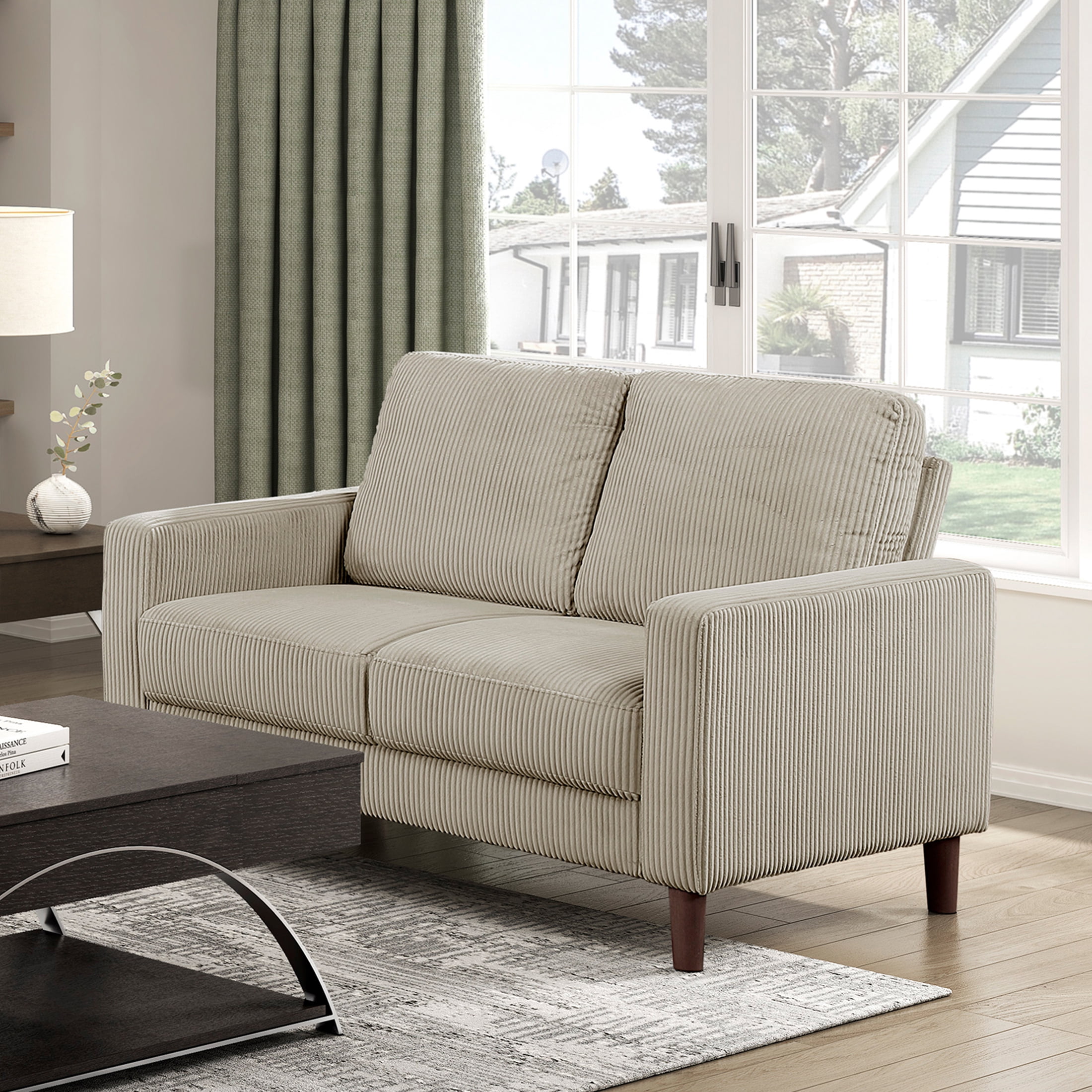 OakvillePark Mapleholt Corduroy Loveseat, Taupe