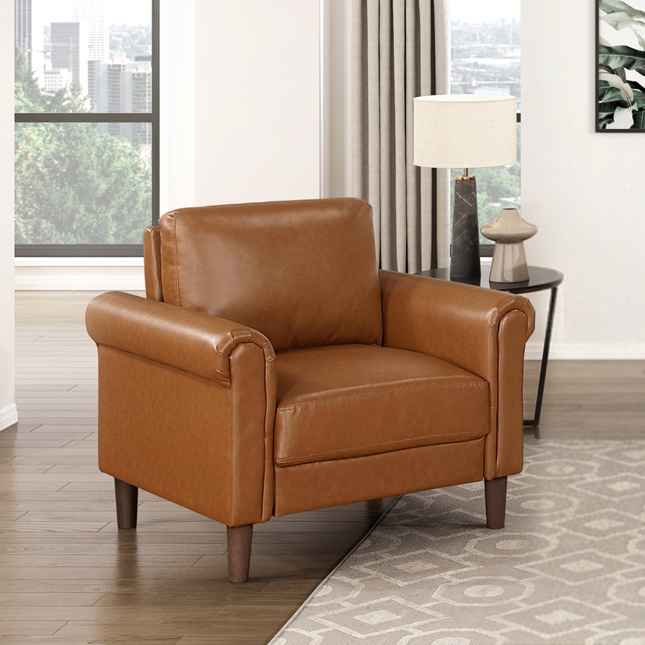 OakvillePark Marlinth Faux Leather Chair, Brown