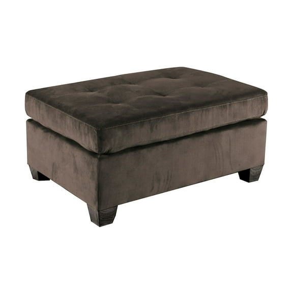 OakvillePark Mattapan Velvet Upholstered Ottoman, Chocolate