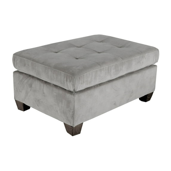 OakvillePark Mattapan Velvet Upholstered Ottoman, Taupe