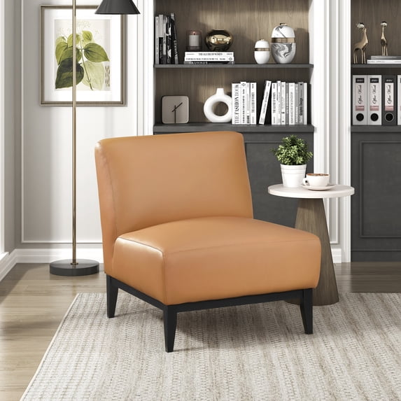 OakvillePark Mossmere Leather Accent Chair, Orange