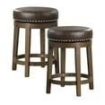 thumbnail image 1 of OakvillePark Muny Round Swivel Counter Height Barstool (Set of 2), Brown, 1 of 4