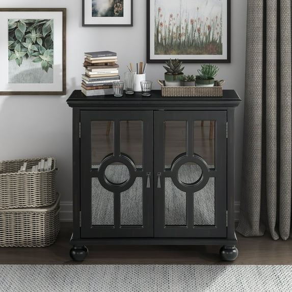OakvillePark Newhalem Wood Storage Accent Cabinet, Black