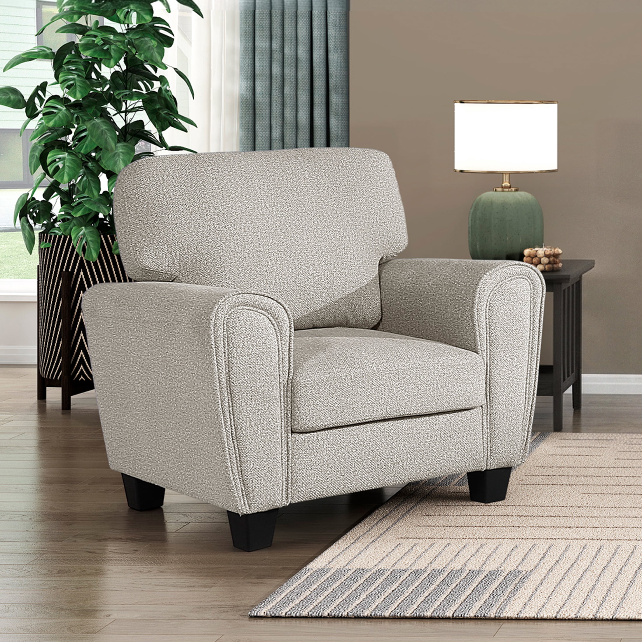 OakvillePark Nyra Chenille Accent Chair, Gray