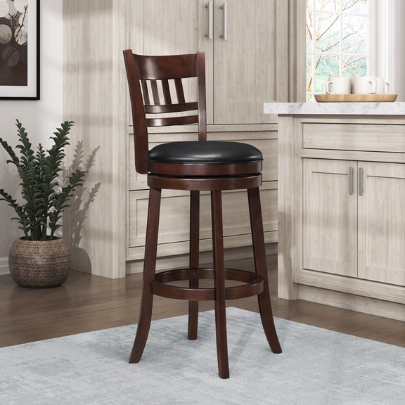 OakvillePark Odelia Lattice Back Swivel Barstool, Pub Height, Cherry
