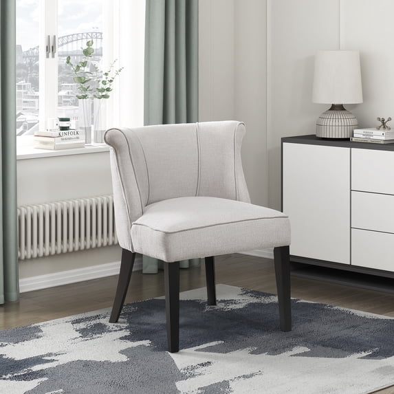 OakvillePark Orelune Textured Fabric Scrolled Back Accent Chair, Beige