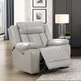 thumbnail image 1 of OakvillePark Orinthal Faux Leather Power Reclining Chair with LED and Charging Ports, Gray, 1 of 17
