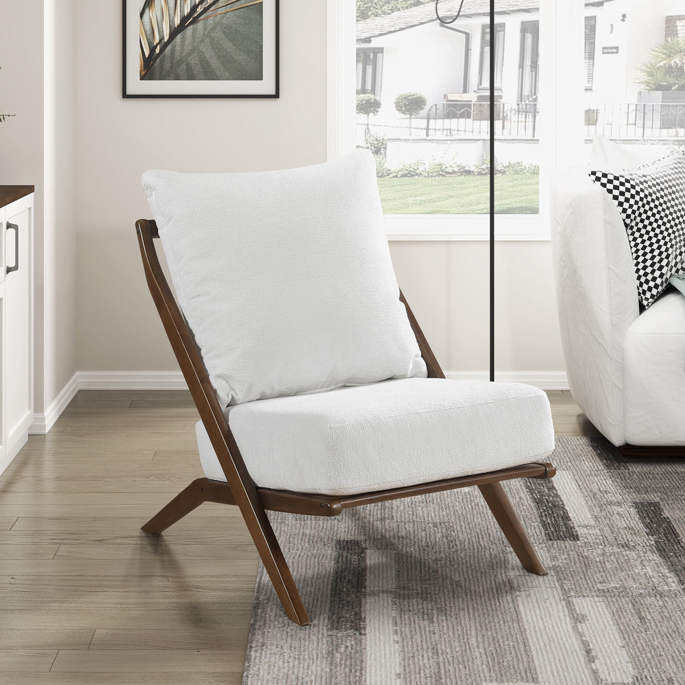 OakvillePark Ovela Textured Fabric Accent Chair, Beige