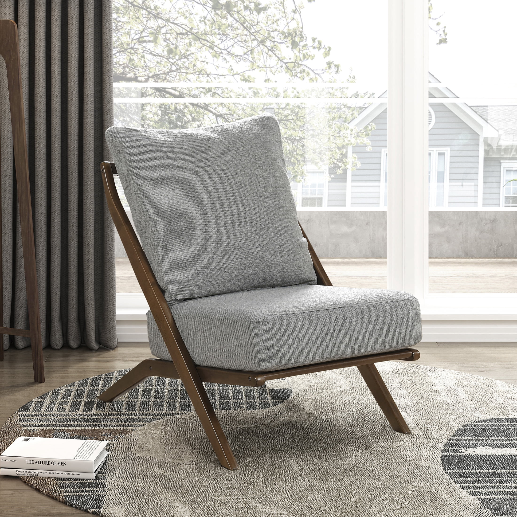 OakvillePark Ovela Textured Fabric Accent Chair, Gray