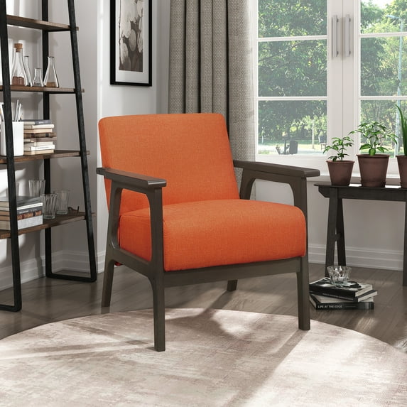 OakvillePark Ovenell Fabric Upholstered Accent Chair, Orange